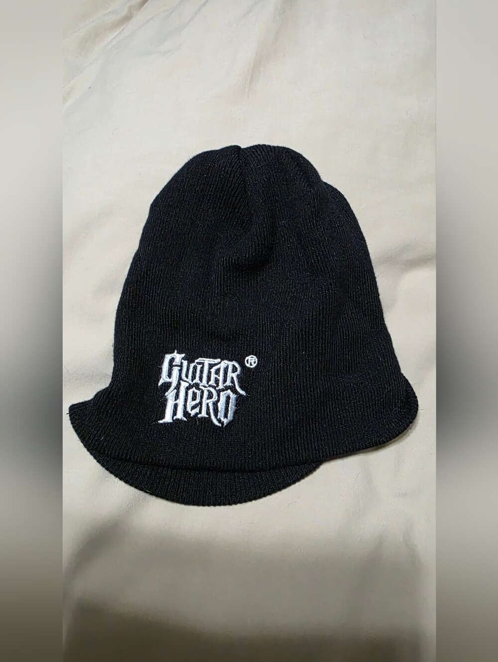 Vintage Kellogg's Promo Guitar Hero Black Knit Billed Beanie Hat Unisex OS